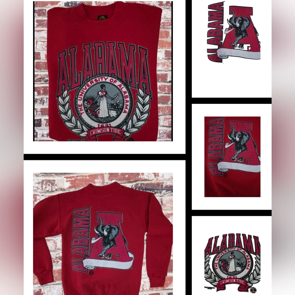 📣 Vintage Y2K University of Alabama🏈🏆 Crimson Tide🐘 Logo Sweatshirt Kid ♂️♀️